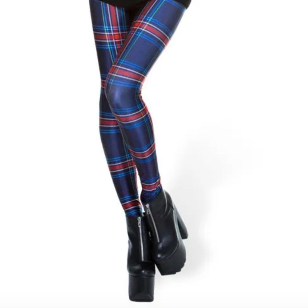 Blackmilk Plaid Tartan Legging Size L